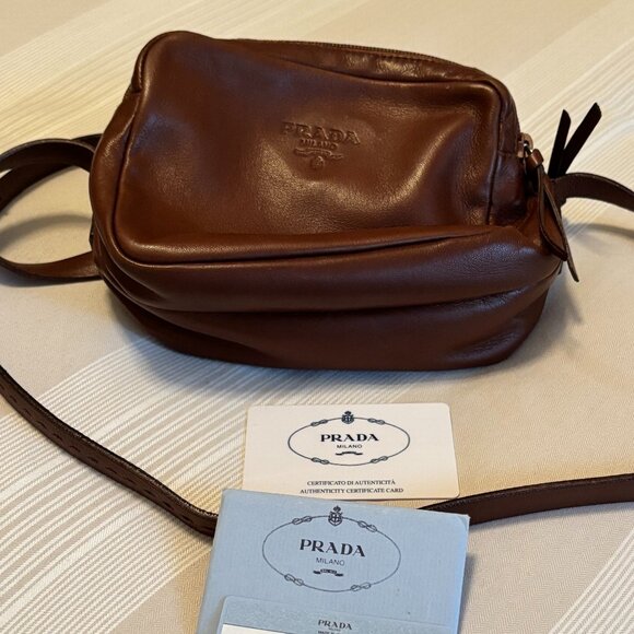 Prada Handbags - Prada Leather One Strap Shoulder Bag